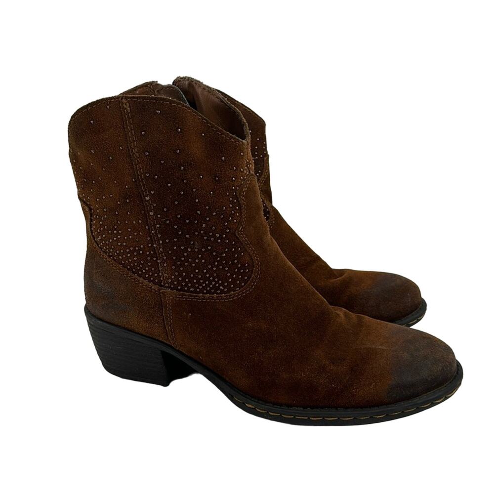 Born BOC western studded Ambrosia Brown Suede ankle boots